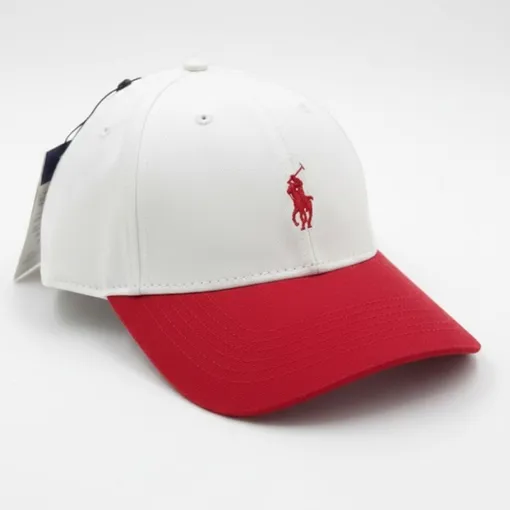 Polo Ralph Lauren Pony Baseball Cap –White & Red