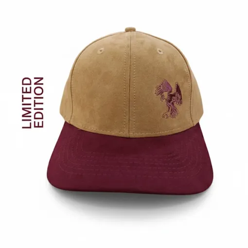 Limited Edition Heritage Eagle Suede Cap – Beige & Burgundy