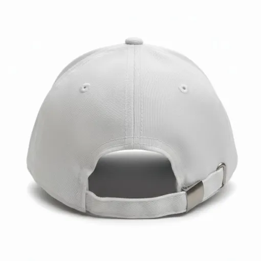 Two-Tone Baseball Cap – White Crown & Dark Green Brim with Embroidered Logo