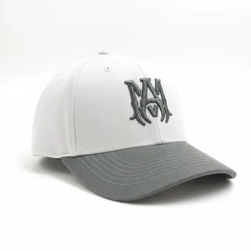 Amiri MA Logo Baseball Cap – White & Grey