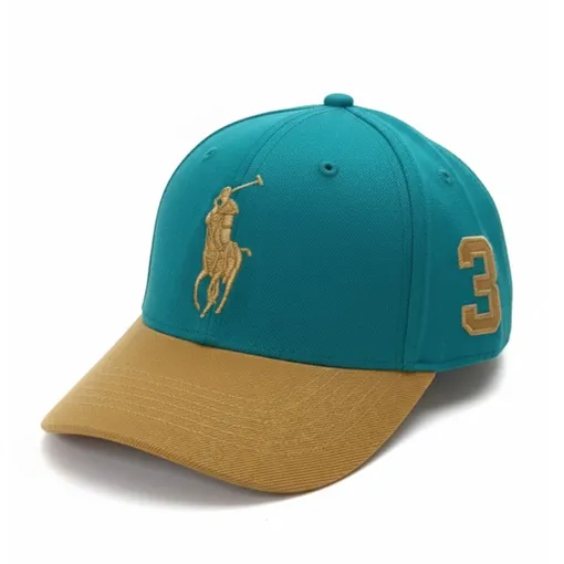 Polo Ralph Lauren Color-Blocked Baseball Cap –Teal & Mustard