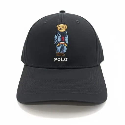 Polo Ralph Lauren Polo Bear Black Cotton Baseball Cap – Classic Luxury