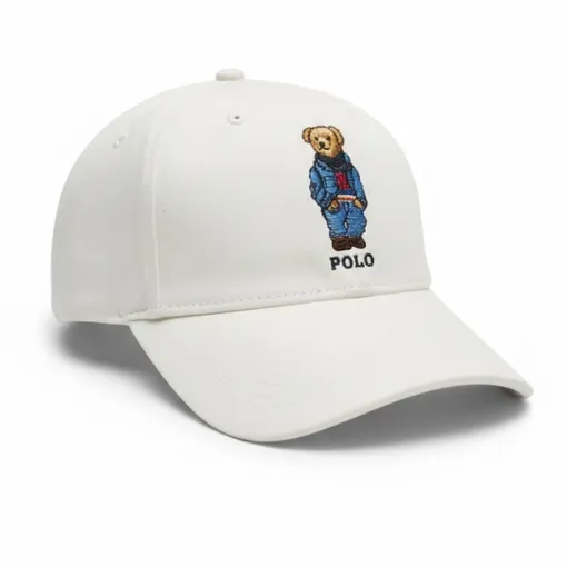 Polo Ralph Lauren Polo Bear White Cotton Baseball Cap – Classic Luxury
