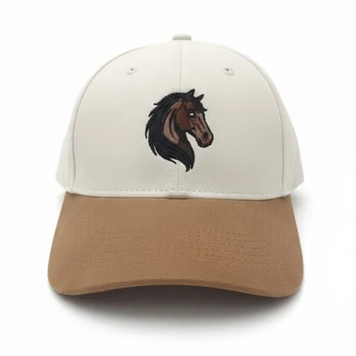 Limited Edition Horse Logo Baseball Cap – Beige & Brown