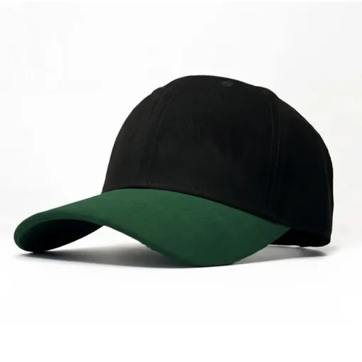 Green & Black Faux Suede Baseball Cap – Limited Edition