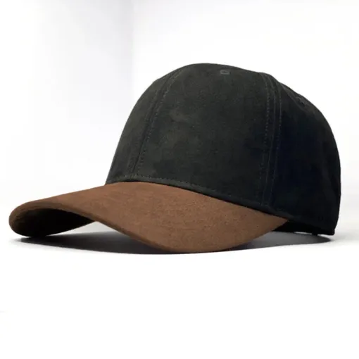 Two-Tone Suede Baseball Cap –Black & Tan Limited Edition
