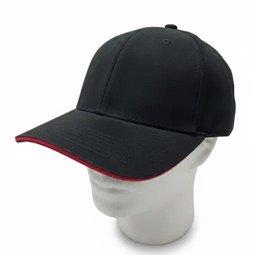 Black Cap with Red Sandwich Peak –Limited Edition