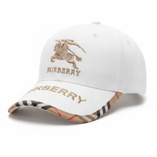 Burberry Signature Check Baseball Cap – White Heritage Edition