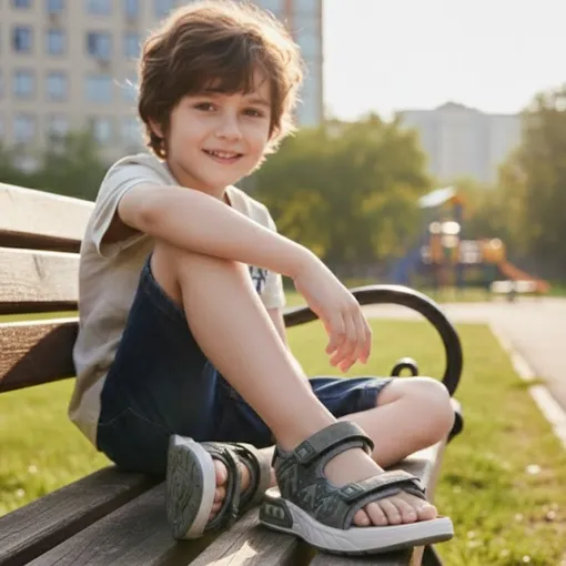 Kids Active Comfort Sandals -Grey