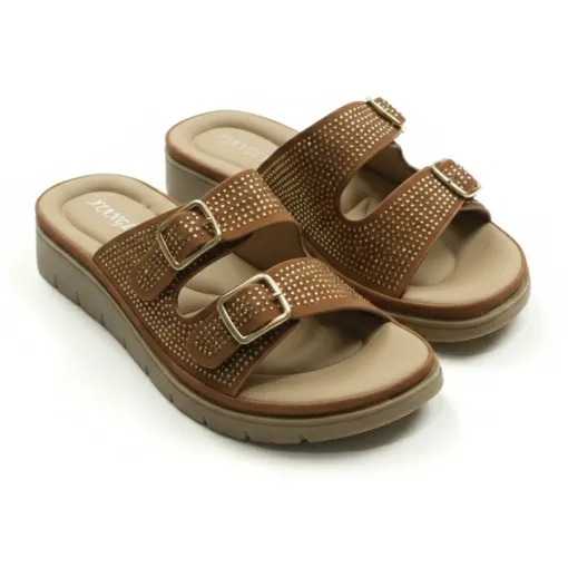 Golden Sand Platform Sandals -Brown