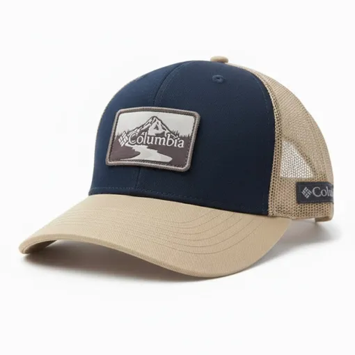Columbia Mountain Patch Trucker Cap – Navy/Beige