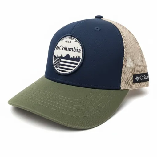 Columbia Established 1938 Trucker Cap – Navy & Olive Mesh Snapback Hat