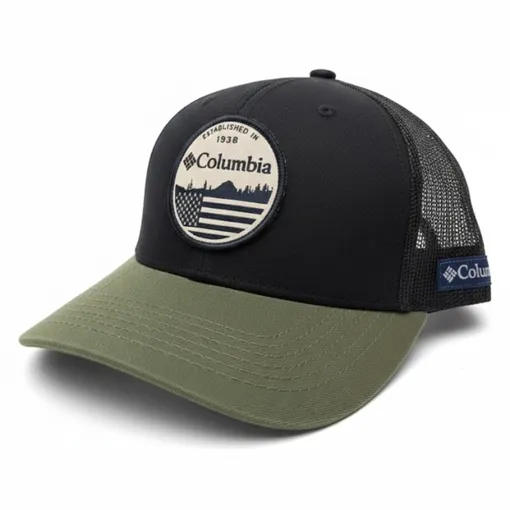 Columbia Cream & Olive Trucker Cap – Sunset Patch