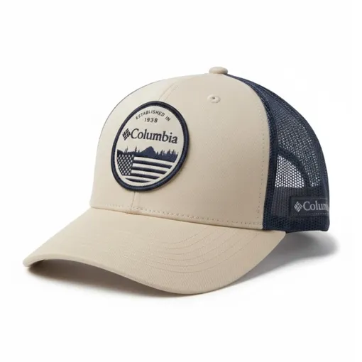 Columbia PFG Mesh Trucker Cap – Mountain Sunset Navy/Tan