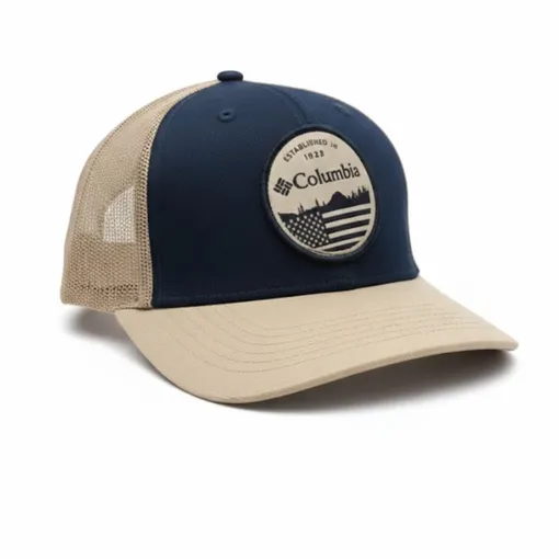 Columbia Mesh Trucker Cap – Mountain River Landscape Olive/Tan/Black