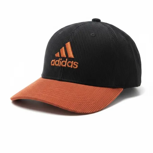 Adidas Black & Burnt Orange Logo Baseball Cap –Premium Two-Tone Sports Hat