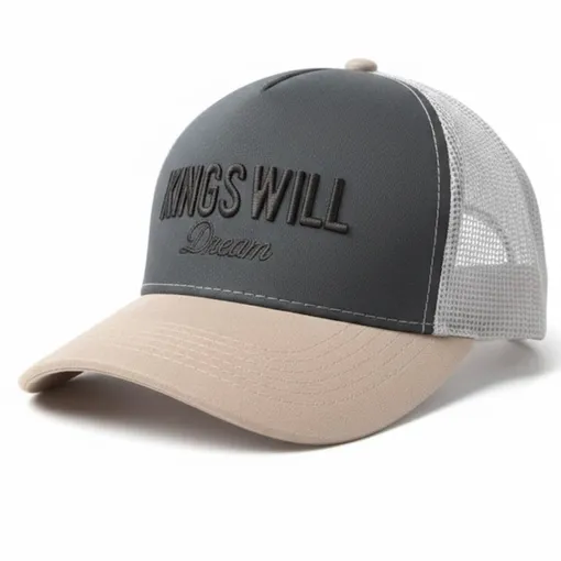Kings Will Dream Grey & Beige Mesh Trucker Cap – Premium Two-Tone Snapback