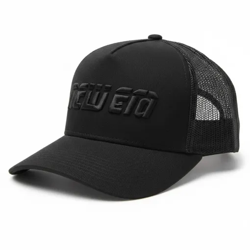 Black Signature Mesh Trucker Cap – Premium Luxury Headwear