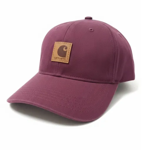 Carhartt Maroon Leather Patch Cap – Premium Workwear Heritage Edition