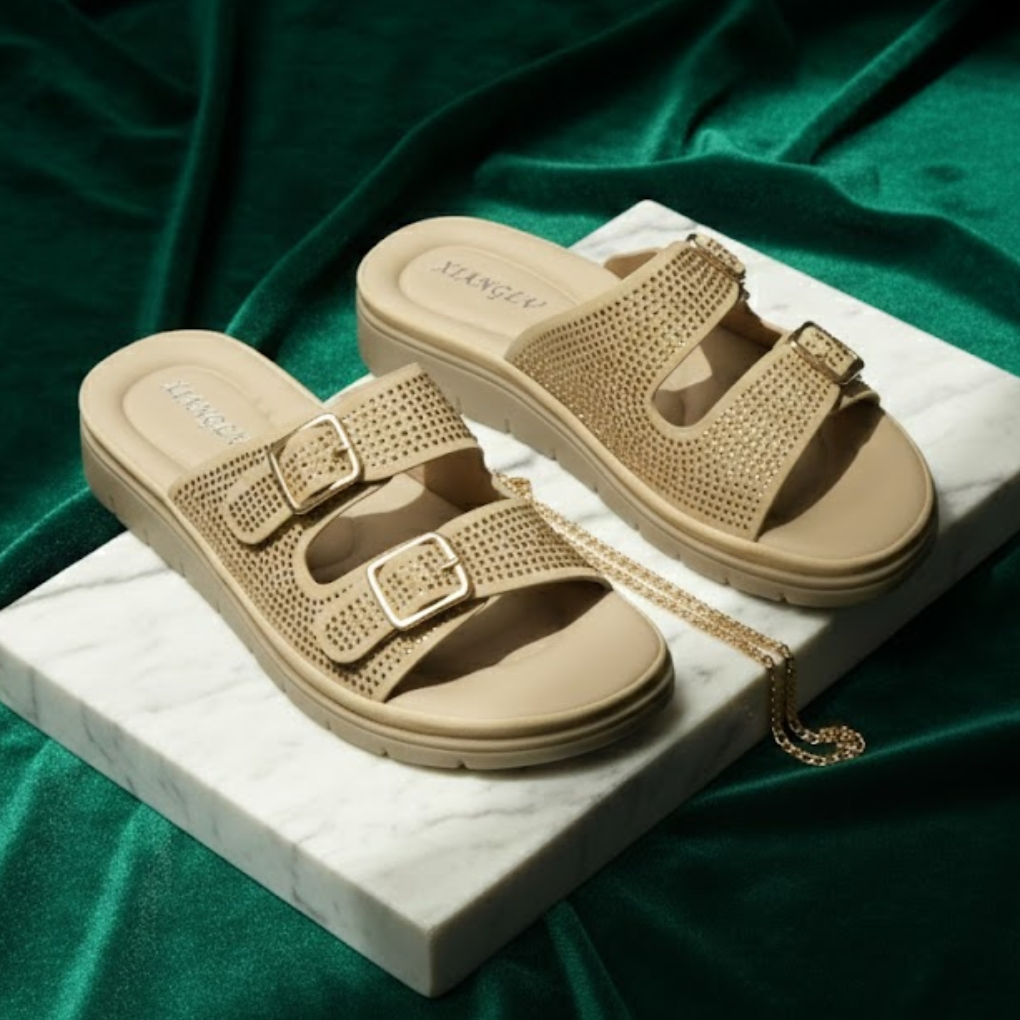 Women’s Apricot Platform Slides Shoes