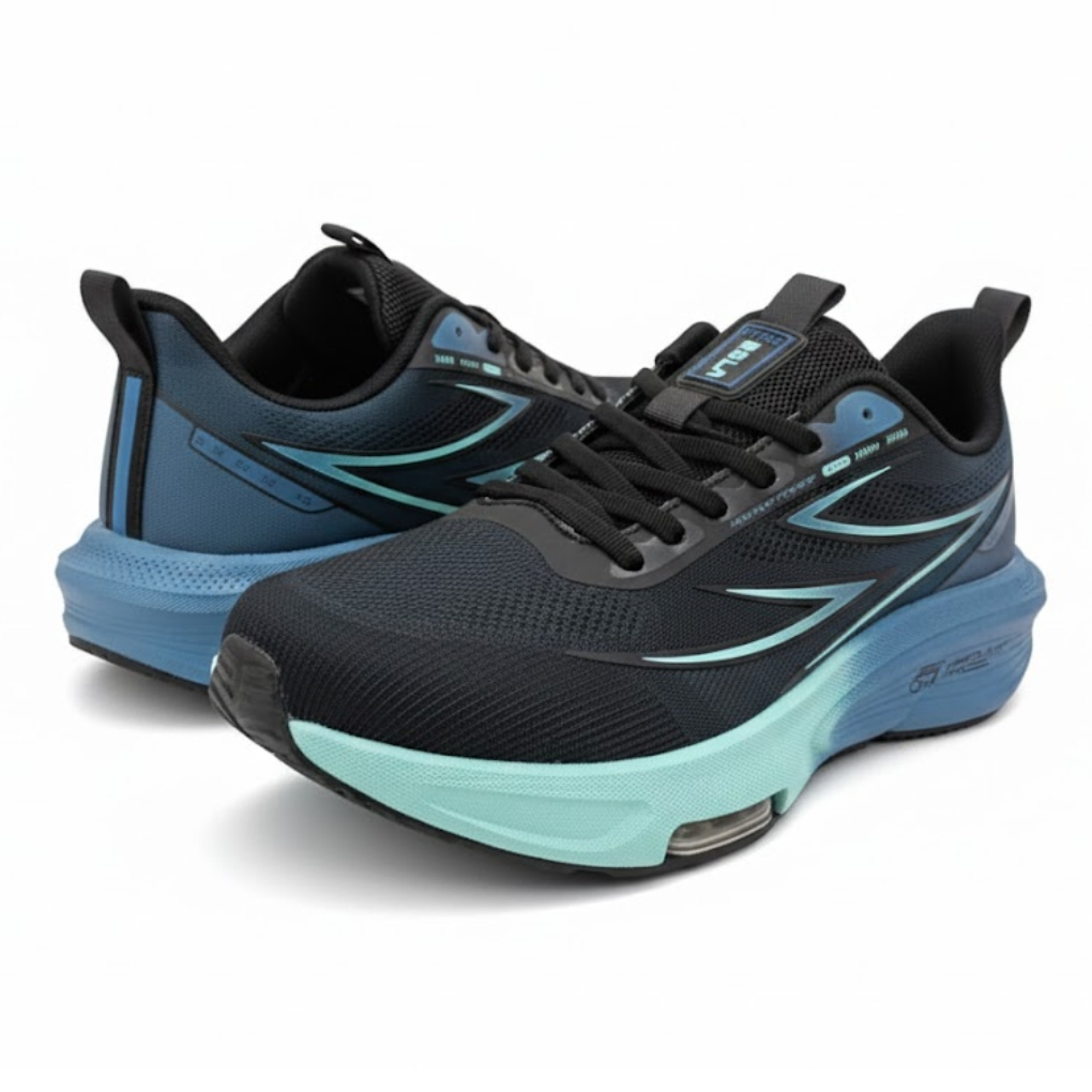 BGLA 11090 Black & Blue Performance Running Shoes