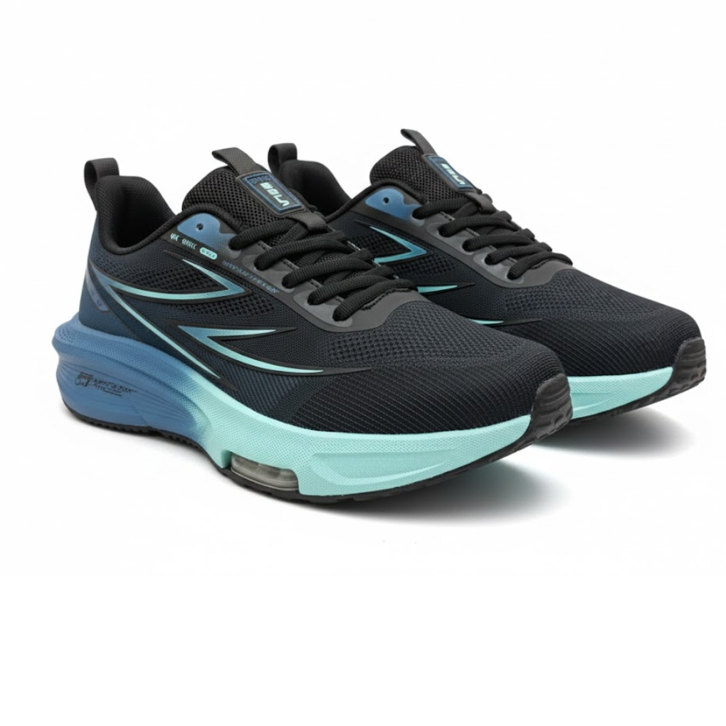 BGLA 11090 Black & Blue Performance Running Shoes