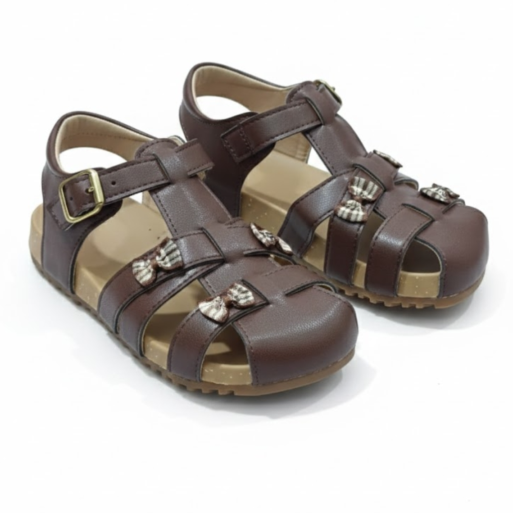 Dark Brown Closed-Toe Comfort Sandal