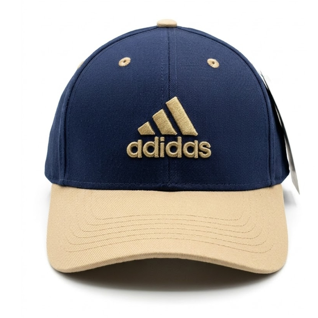 Adidas Navy & Beige Cotton Twill Snapback Cap
