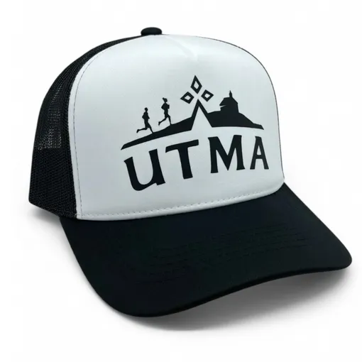 UTMA White & Black Trucker Cap