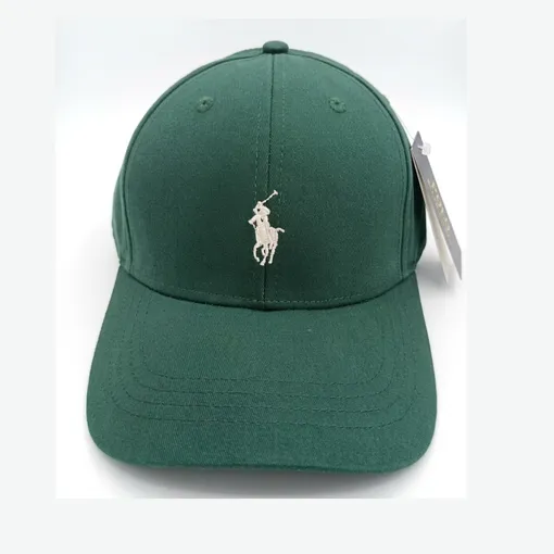 Polo Ralph Lauren Dark Green Twill Baseball Cap (White Pony Logo)