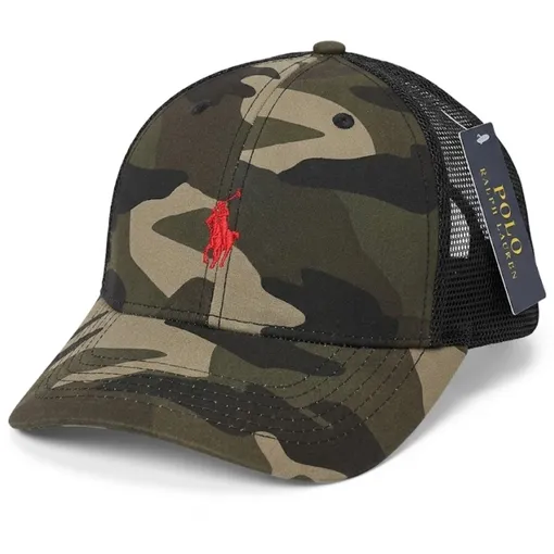 Polo Ralph Lauren Camo Mesh Trucker Cap (Red Pony Logo)