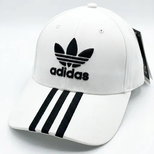Adidas 3-Stripes White Cotton Twill Baseball Cap