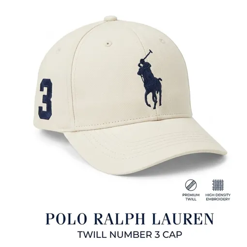 Polo Ralph Lauren Big Pony White Baseball Cap (Navy Logo)