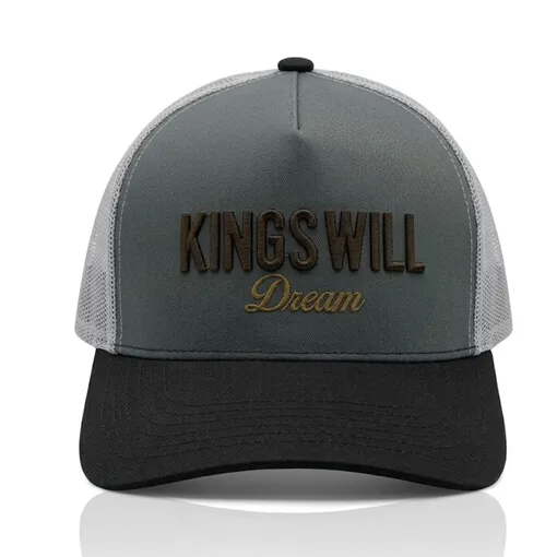 Kings Will Dream Studio Garment District 5-Panel Cap – Grey Black White Mesh Snapback