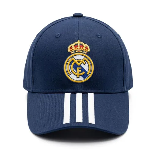 Real Madrid Navy Blue Baseball Cap –White Stripes Edition