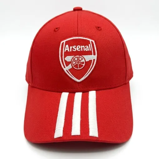 Arsenal FC Red Baseball Cap – White Three Stripes Edition