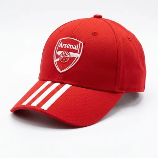 Arsenal FC Red Baseball Cap – White Three Stripes Edition