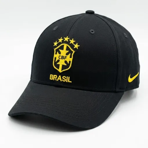 Nike Brazil National Team Black Football Cap –Yellow Embroidery Edition