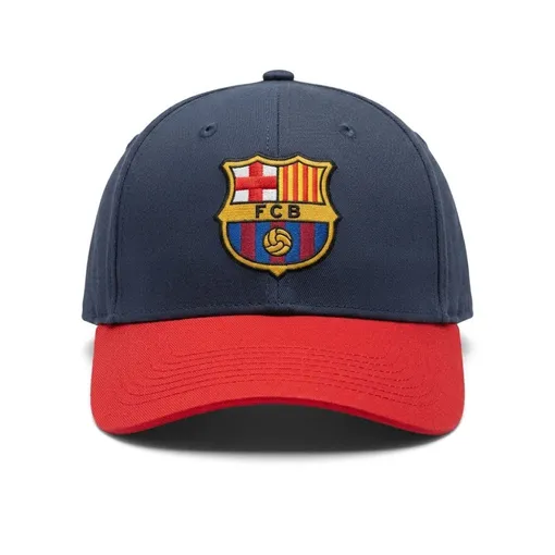 FC Barcelona Navy Blue & Red Baseball Cap – Embroidered Crest Edition