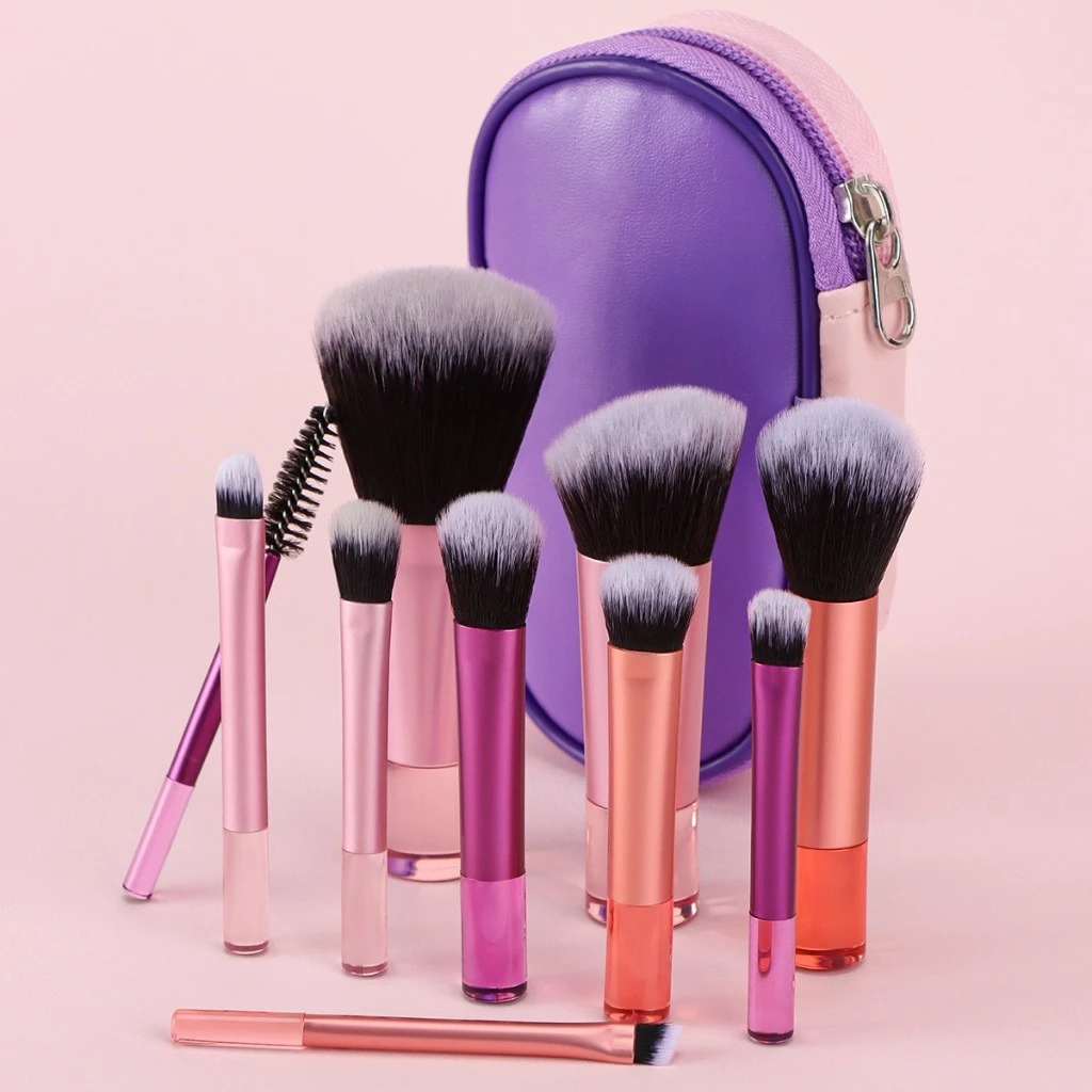 10 In 1 Mini Makeup Brush Sets With Bag