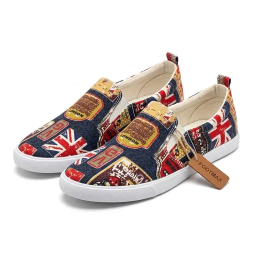 Men’s Distressed Canvas Espadrilles – Black & White Slip-Ons