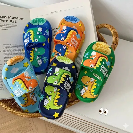 Cool Dino Slide Sandals – Fun, Soft & Colorful Summer Slippers for Kids