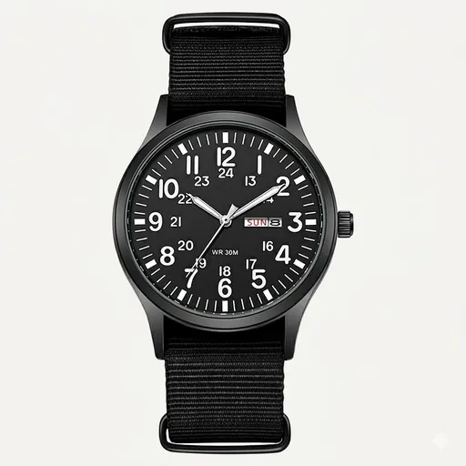 Classic Striped Nylon Strap Quartz Wrist Watch Collection