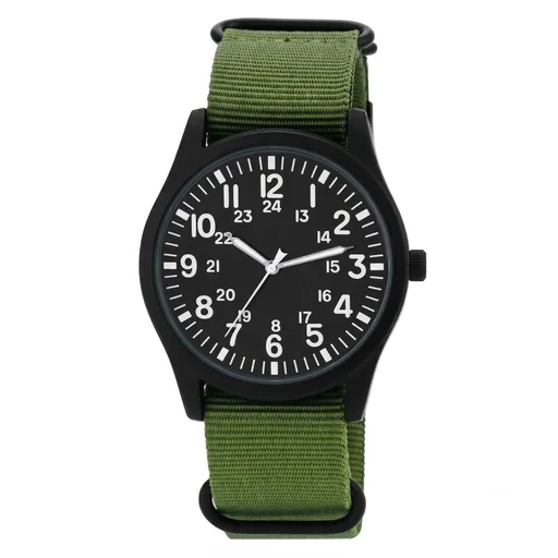 Classic Striped Nylon Strap Quartz Wrist Watch Collection
