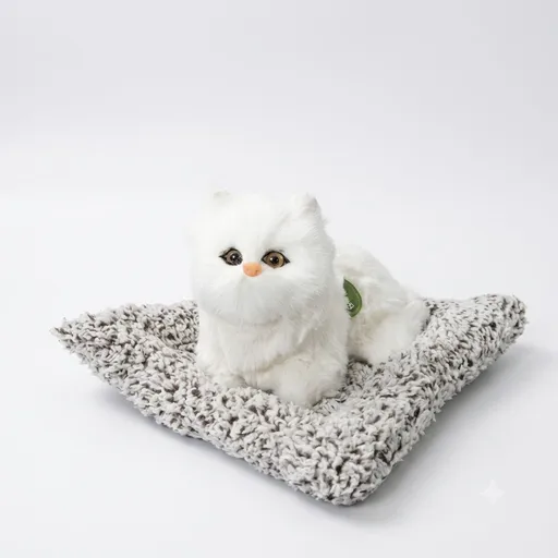 Realistic Sleeping Cat Plush Toy with Soft Cushion