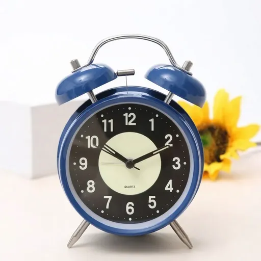 Vintage Twin Bell Alarm Clock – Classic Retro Tabletop Clock with Silent Sweep Design
