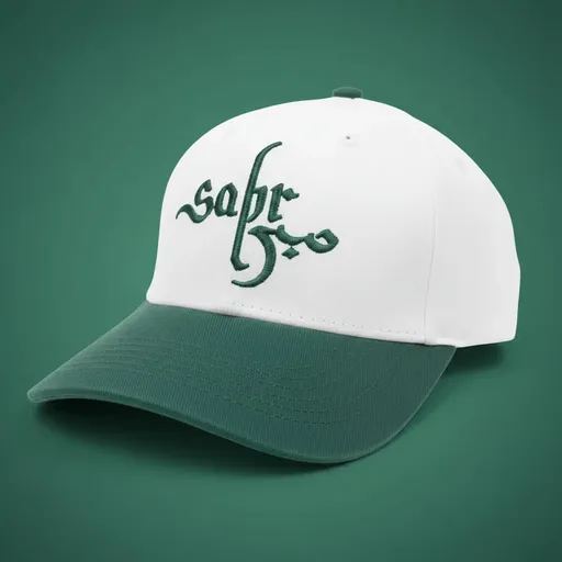 Cap On Head “Sabr” Arabic Embroidered Two-Tone Baseball Cap – Dark Teal & Grey