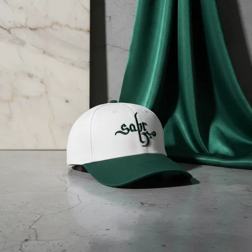 Cap On Head “Sabr” Arabic Embroidered Two-Tone Baseball Cap – Dark Teal & Grey