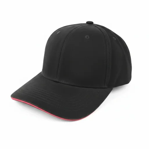 Black Baseball Cap with Red Trim Brim – Modern Limited Collection
