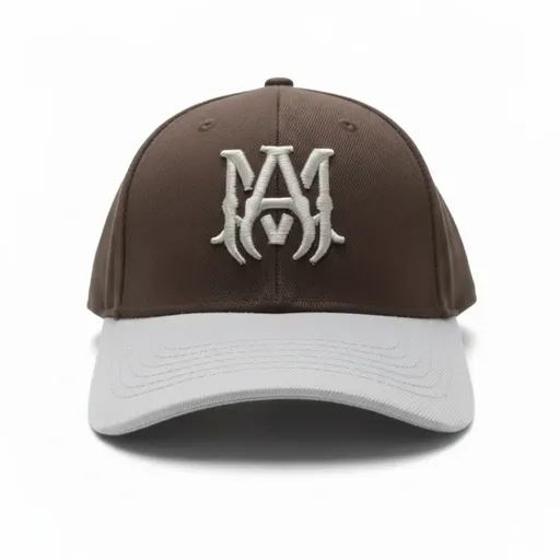 AMIRI Two-Tone MA Outline Baseball Cap – Brown & White | Premium Streetwear Hat